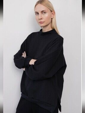 WOL HIDE Big Sweatshirt Black Organic Cotton Large